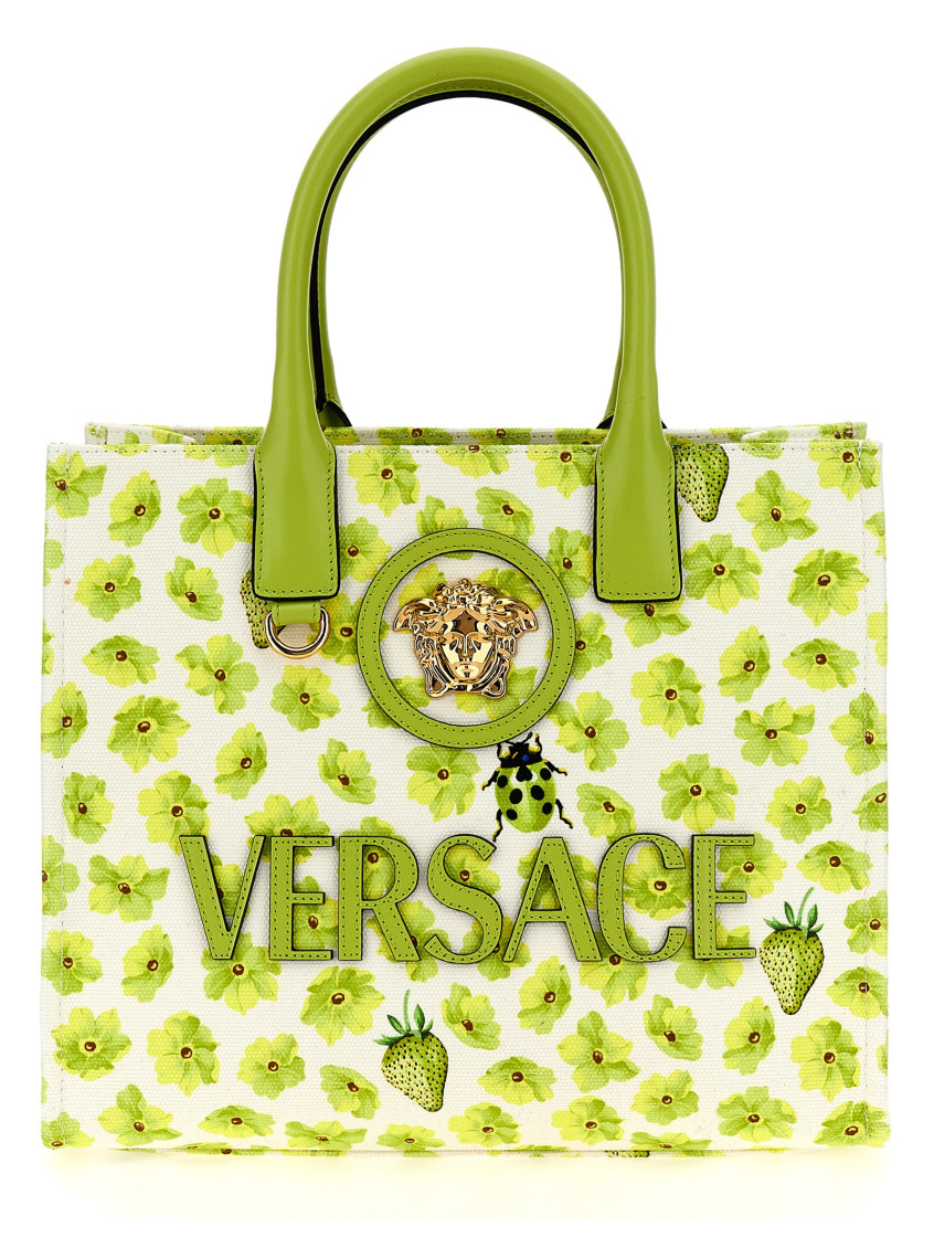 Versace Green La Medusa Tote Bag In Green