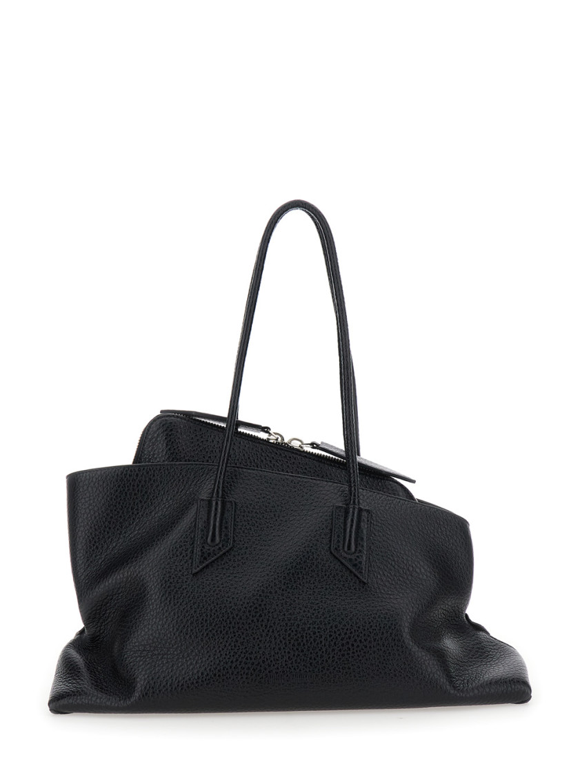 Attico Black La Passeggiata Medium Tote In Black