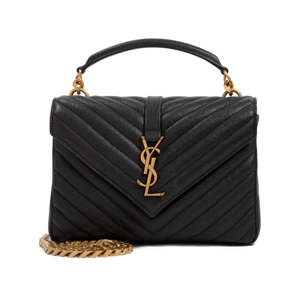 Saint Laurent Black Collge Medium Shoulder Bag In Black