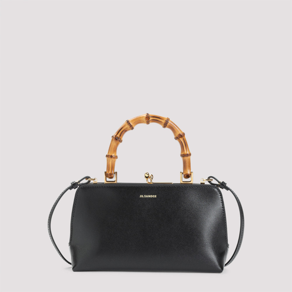 Jil Sander Goji Bamboo-handle Mini Bag In Black