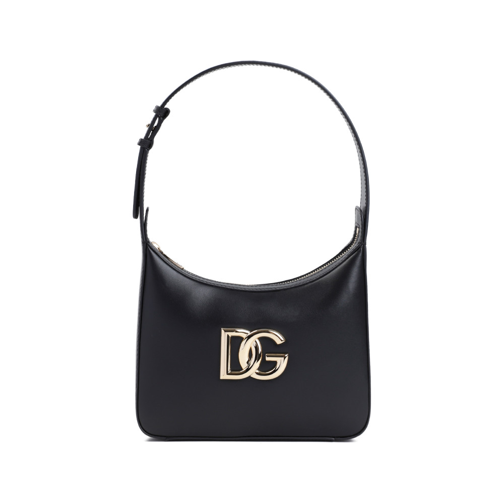 Dolce & Gabbana Black Logo-plaque Shoulder Bag In Black