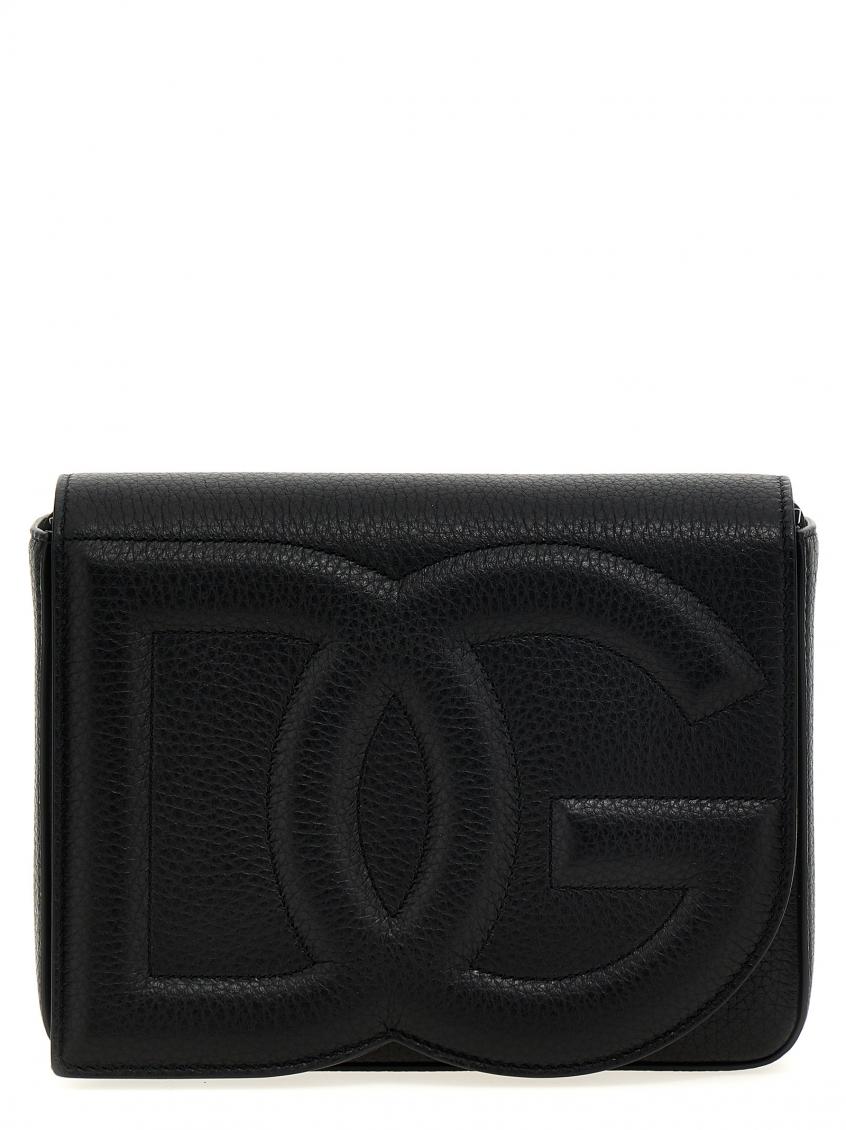 ショルダーバッグ DOLCE & GABBANA BLACK LEATHER MEDIUM DG LOGO CROSSBODY BAG Calfskin DG Logo Bag crossbody bag in Black for Women