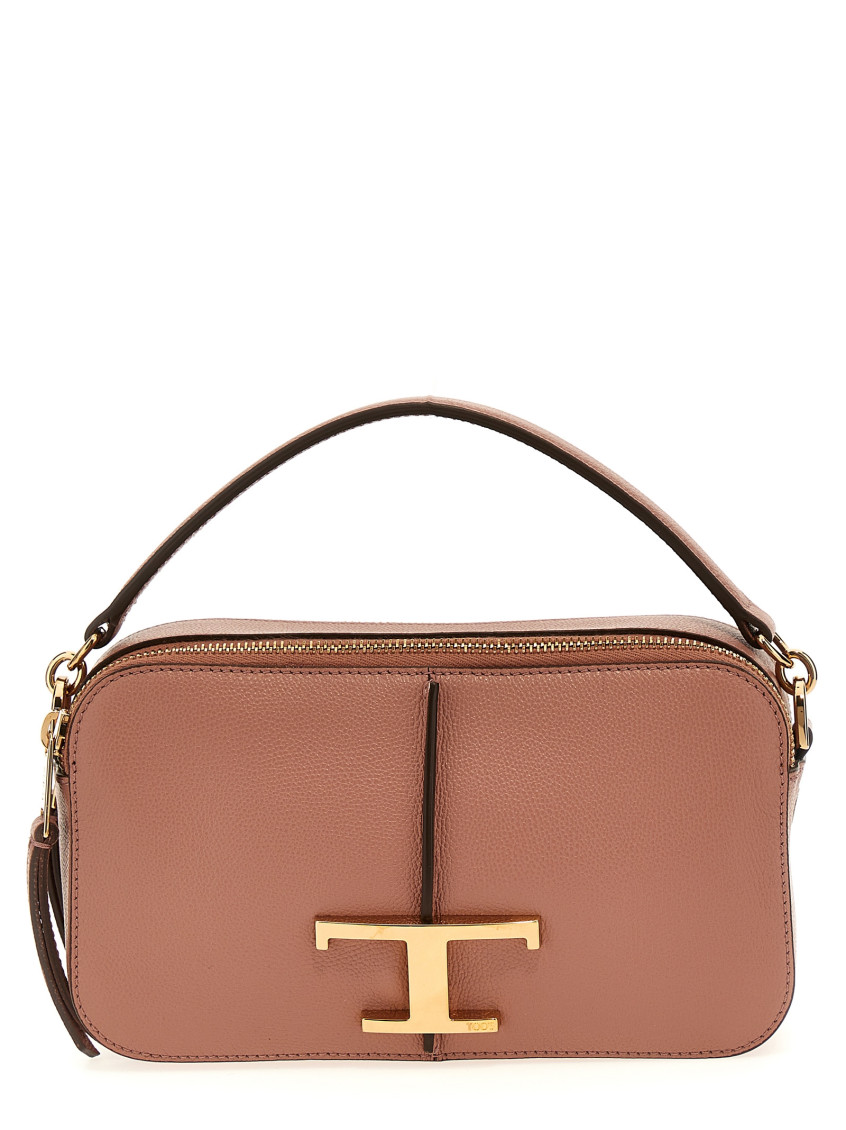 Shop Tod's Pink T Timeless Shoulder Bag