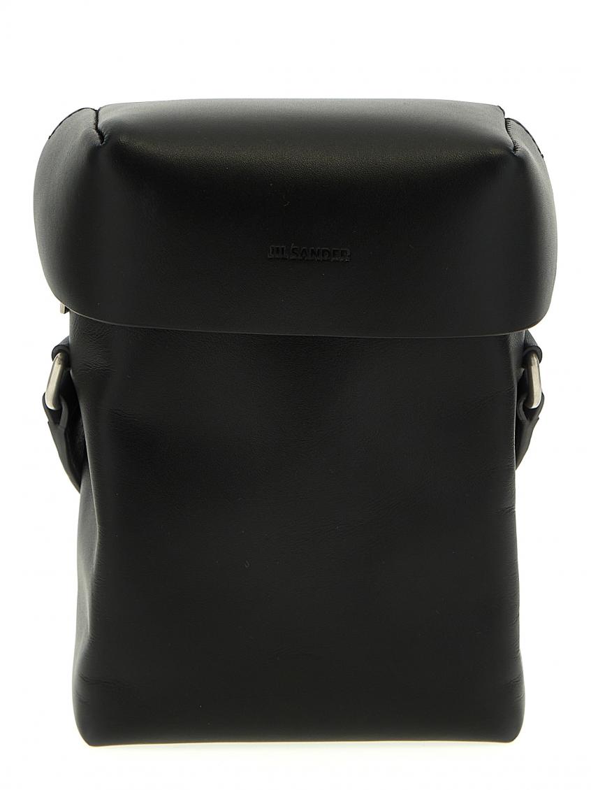 Jil Sander Black Lid Small Crossbody Bag In Black