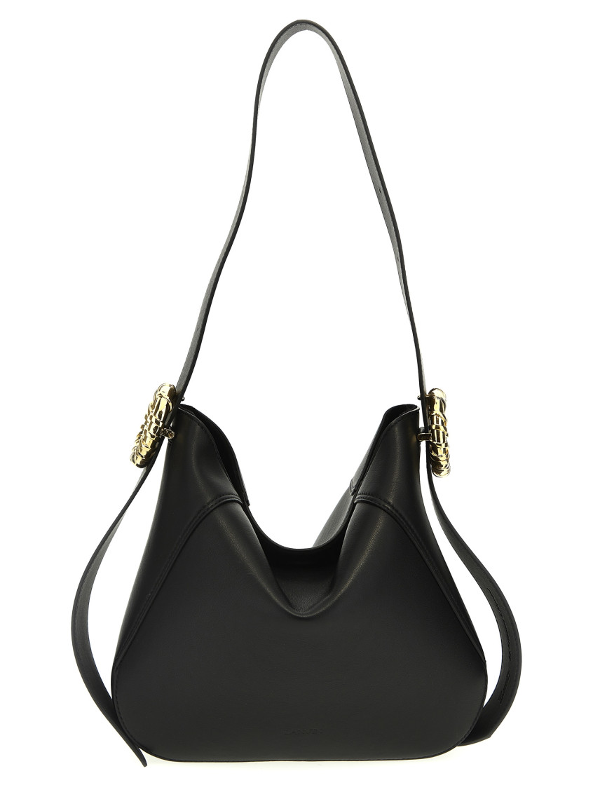 Shop Lanvin Black Melodie Hobo Shoulder Bag