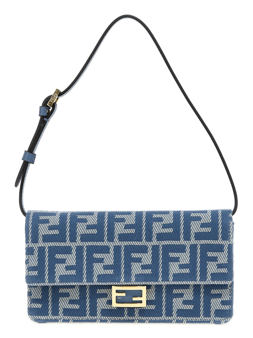 FENDI DENIM BAGUETTE SHOULDER BAG