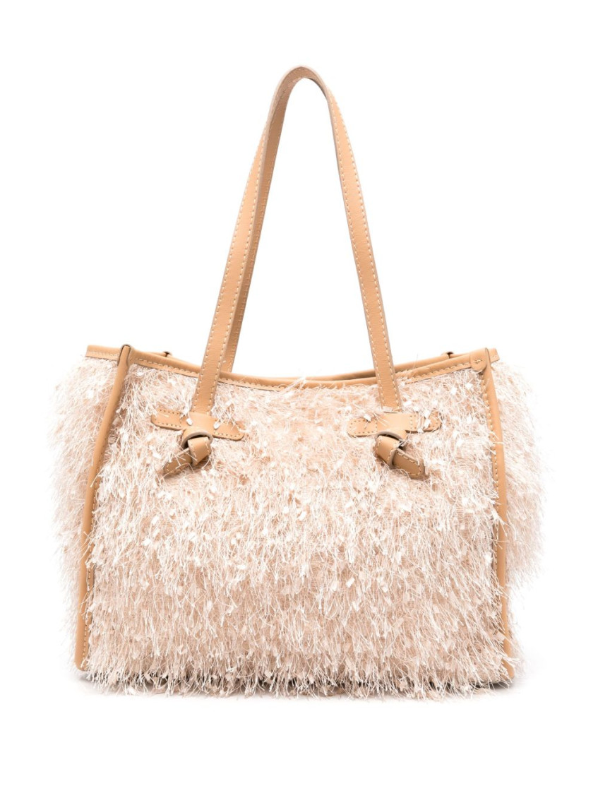 Gianni Chiarini Textured Pink Shopper Bag With Fluffy Exterior