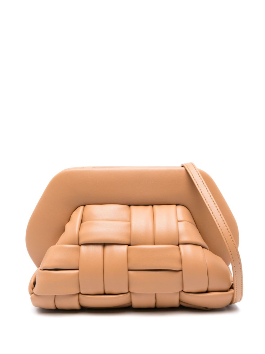 Themoirè Beige Tia Weaved Clutch