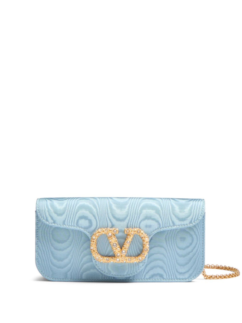 Valentino Garavani Sky Blue Loc Leather Crossbody Bag