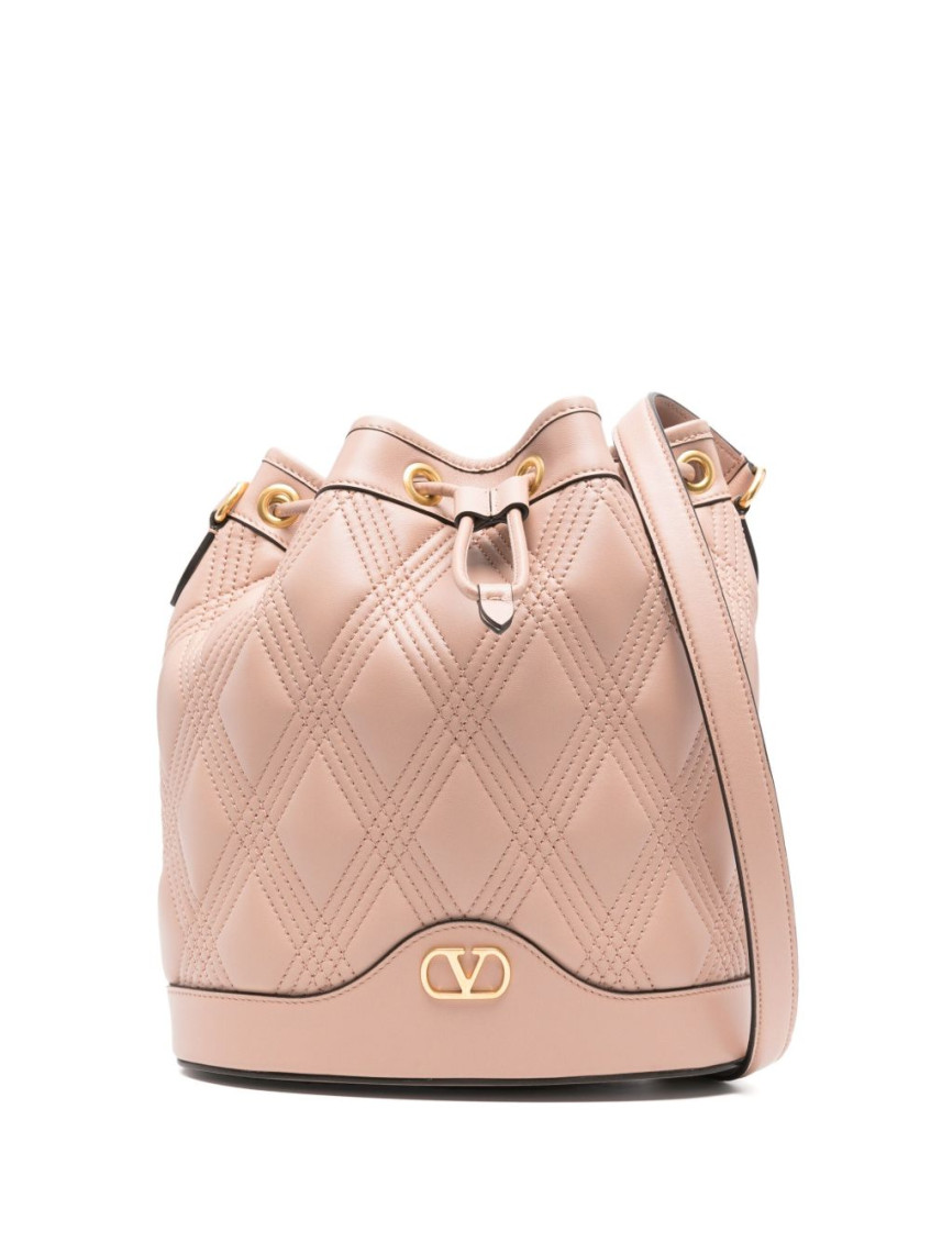 Valentino Women's Quiltie 67 Leather Bucket Bag