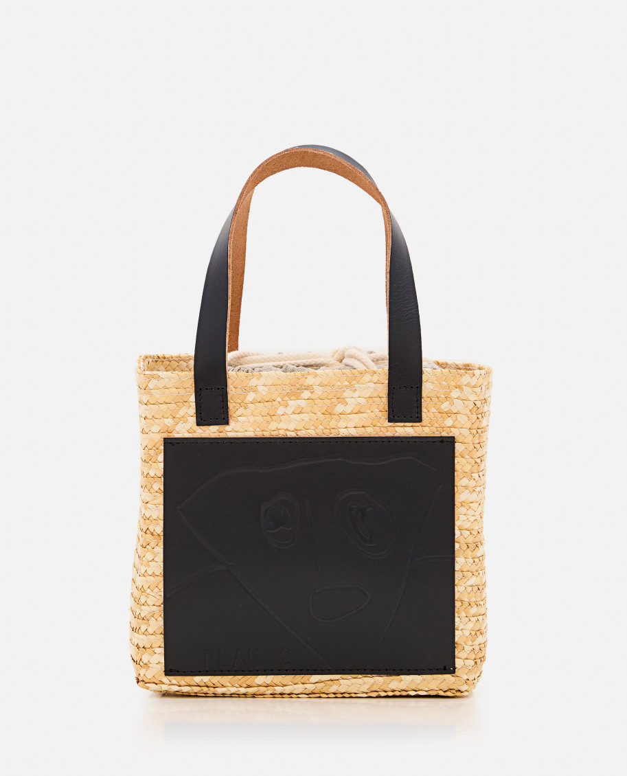 Plan C Beige Straw Tote