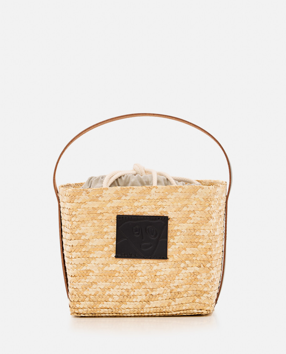 Plan C Natural Straw Bucket Bag