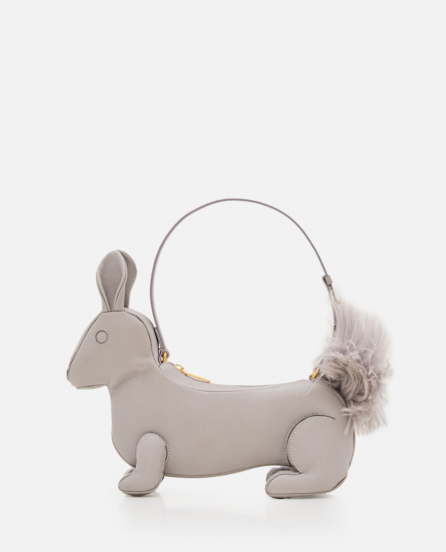 Thom Browne Light Grey Rabbit Shoulder Bag