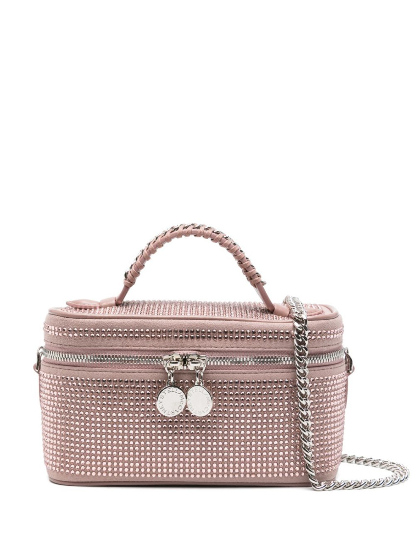 Stella Mccartney Allover Crystal Vegan Suede Cosmetic Case