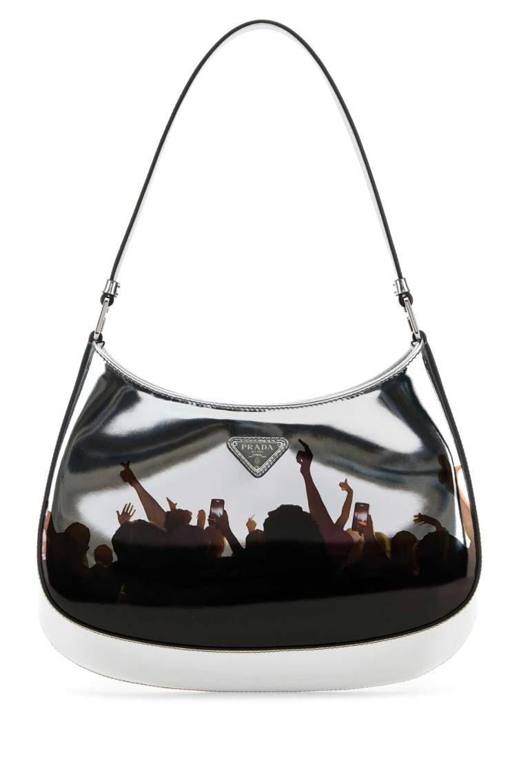 Prada Cleo Concert-print Metallic Leather Shoulder Bag