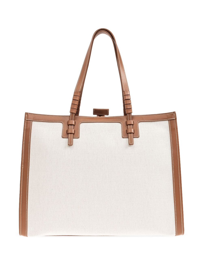 トートバッグ CASADEI Woman Tote bags Brown Casadei Brown Canvas And Leather Tote for Women Online USA