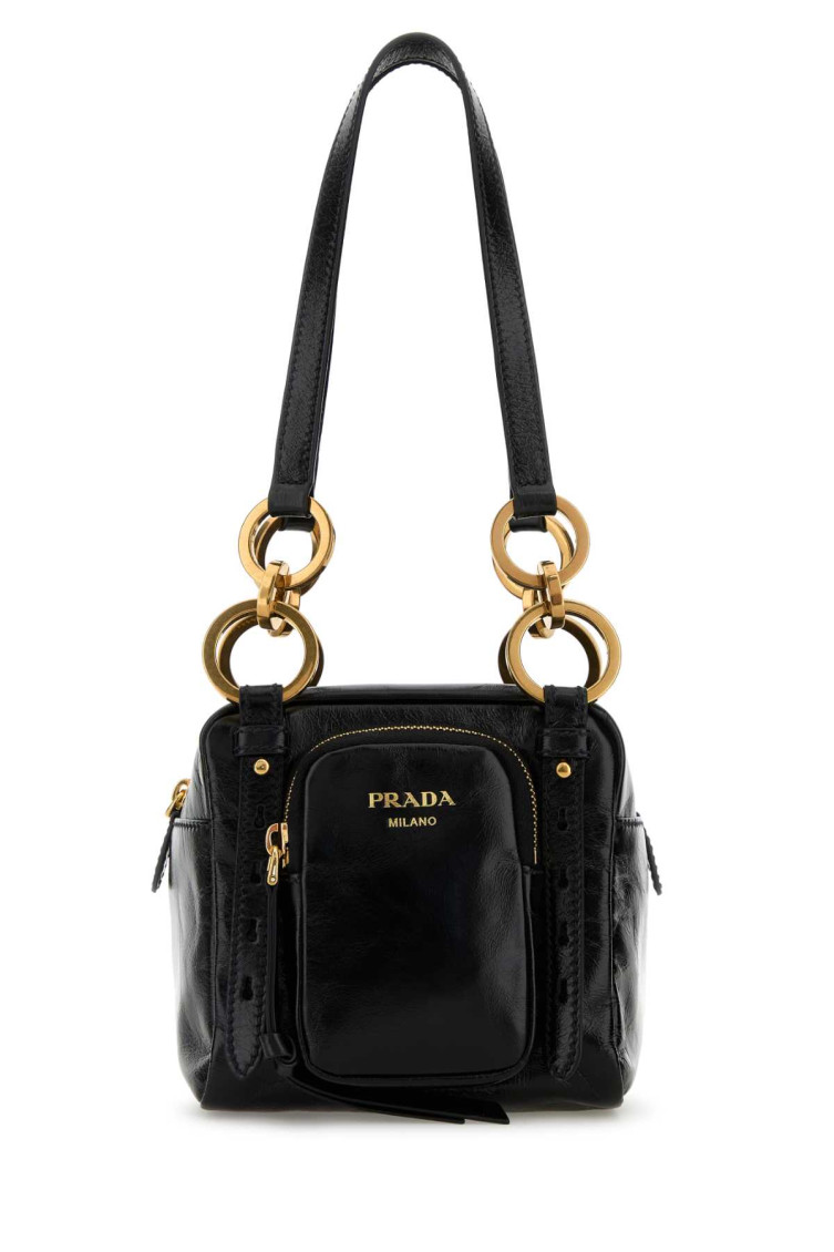 Prada Re-nylon And Leather Medium Top-handle Bag With Padlock