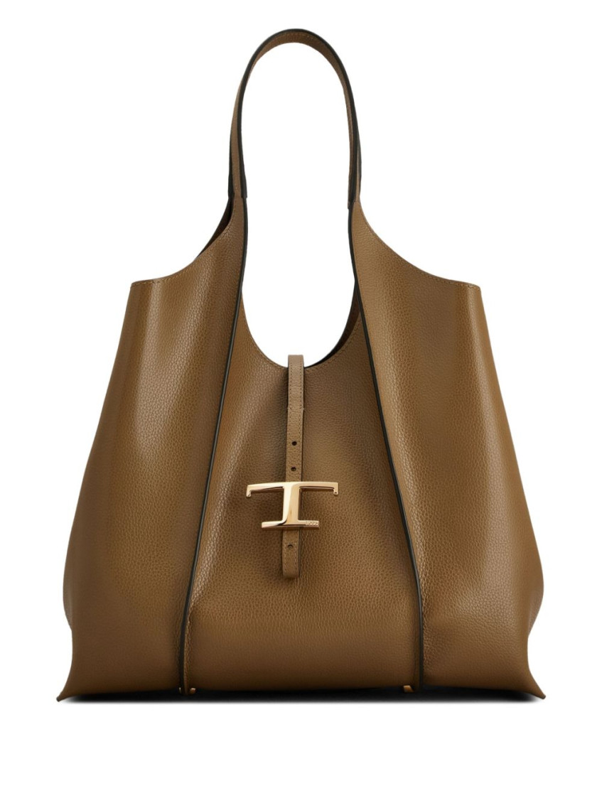 Tod's Brown T Timeless Medium Tote In Brown