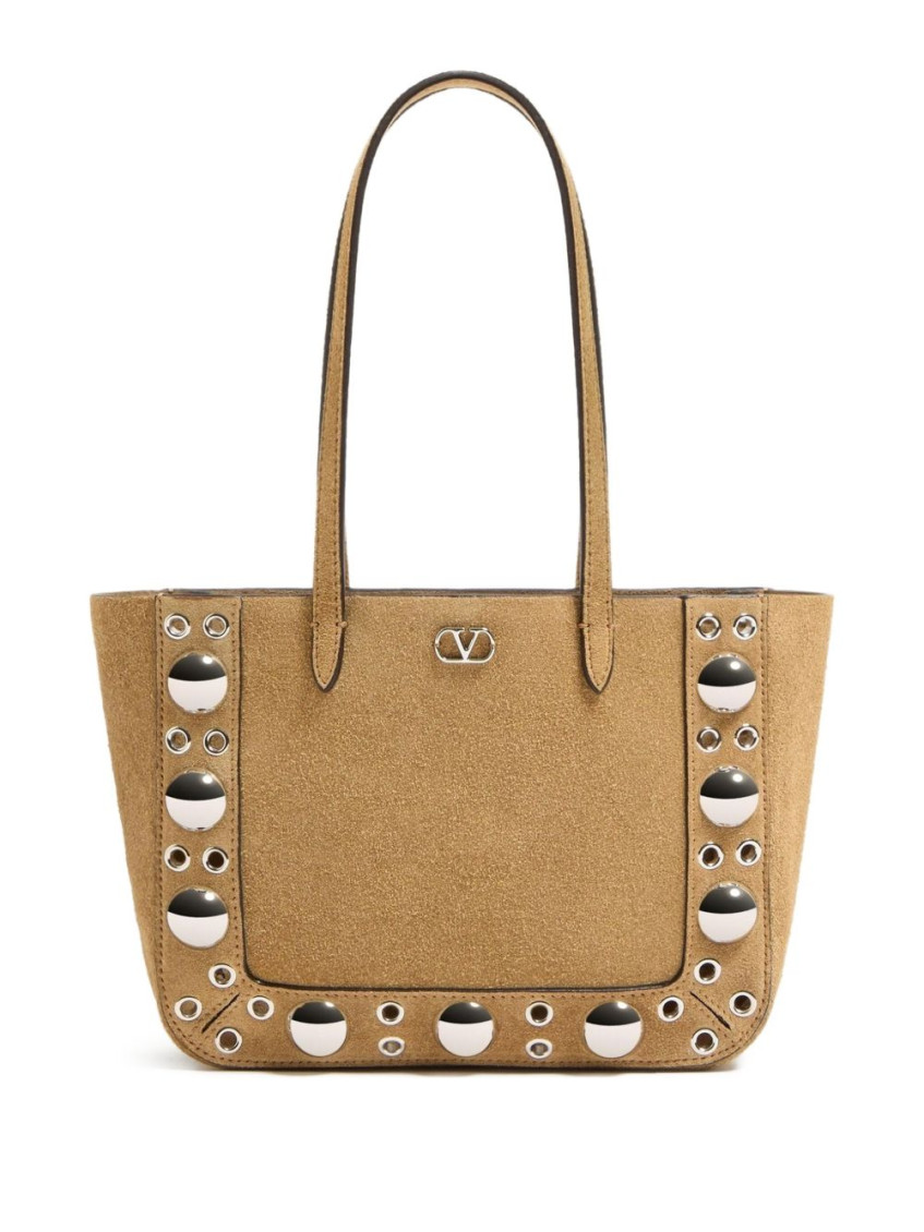 Valentino Garavani Nellcote Mini Suede Leather Tote Bag In Nude