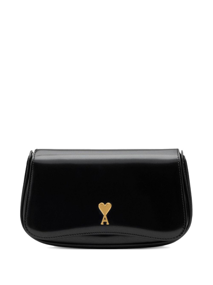Ami Alexandre Mattiussi Black Logo Crossbody Bag In Black