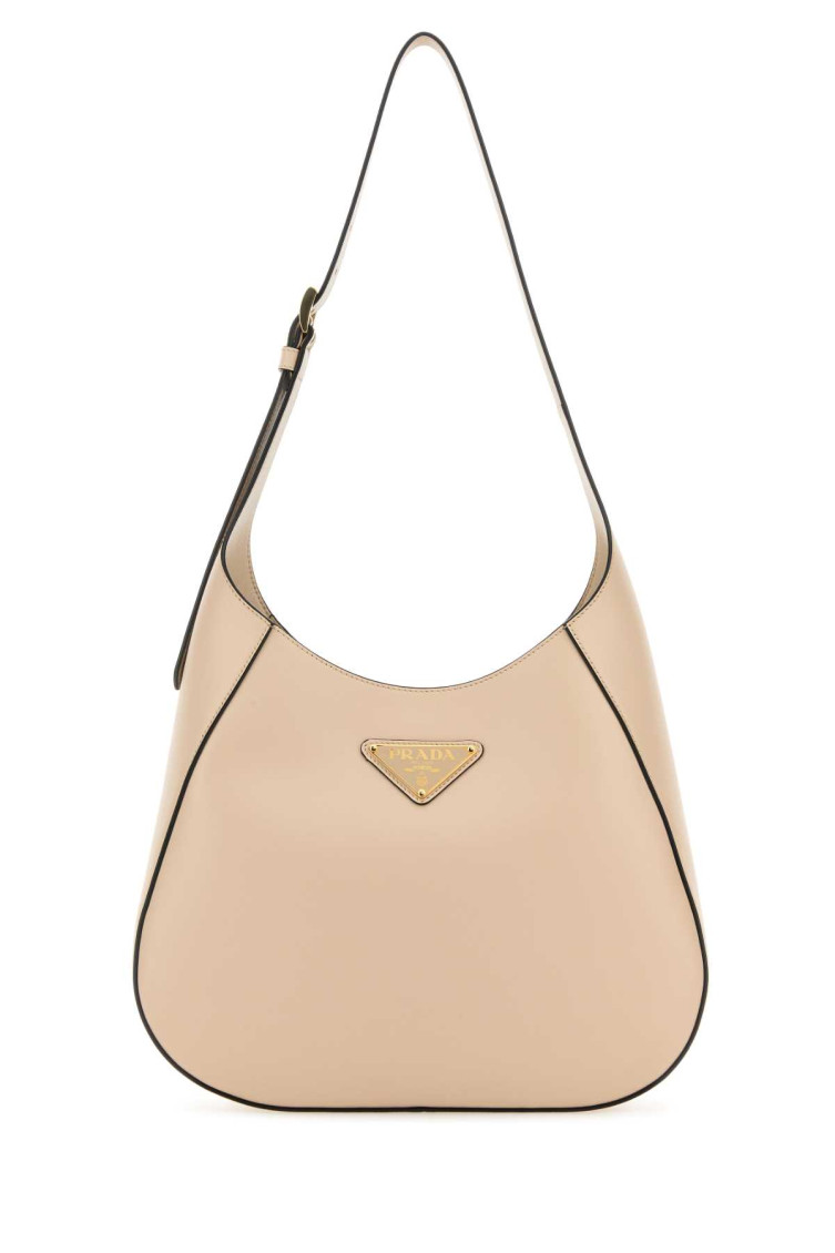 Prada Women's Travertine-coloured Leather Shoulder Bag In Light Pink