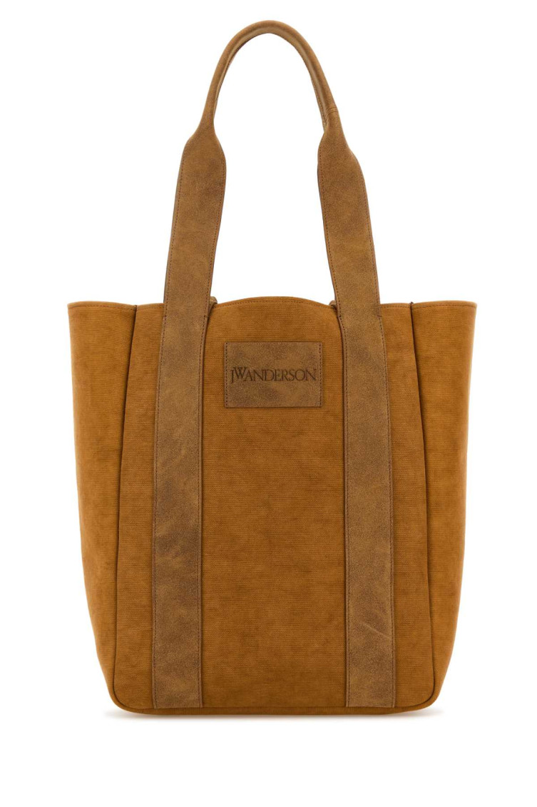 Jw Anderson Camel Canvas Workwear Shopping Bag In Brown