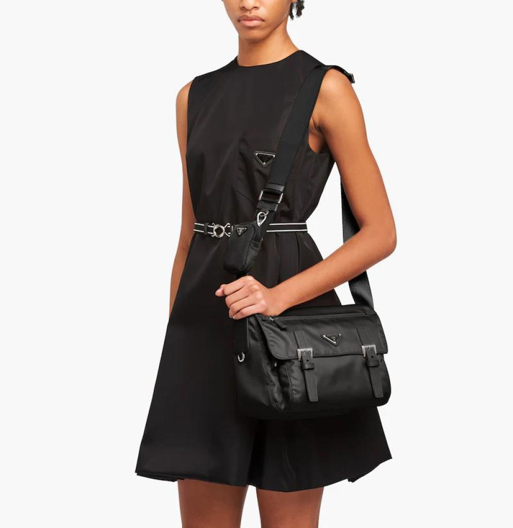 Prada Black Re Nylon Messenger Bag for Women Online India at