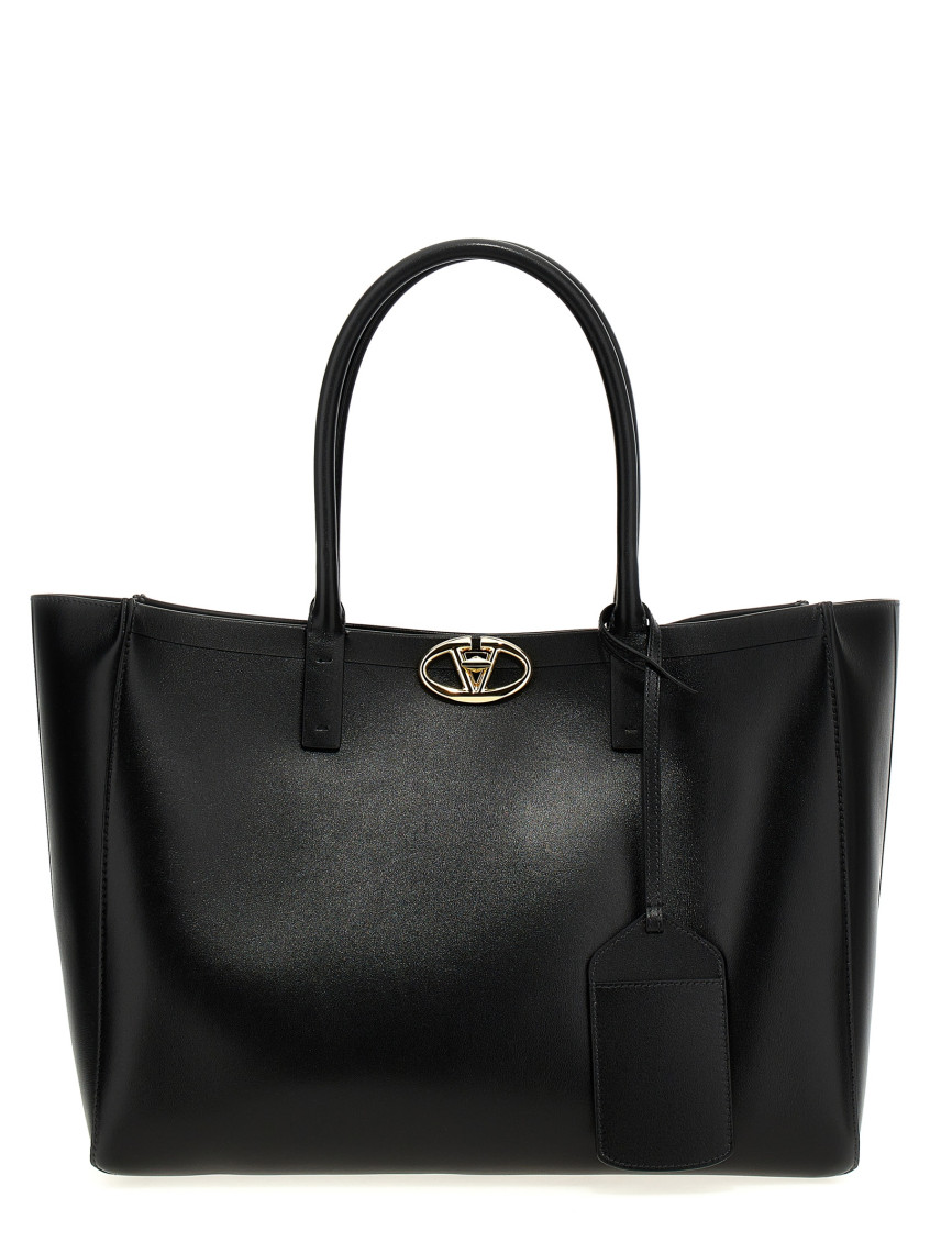Valentino Vlogo Locker Medium Tote Bag In Black