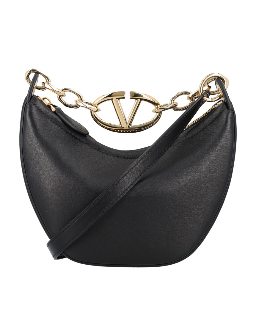 VALENTINO GARAVANI BLACK VLOGO MOON MINI SHOULDER BAG
