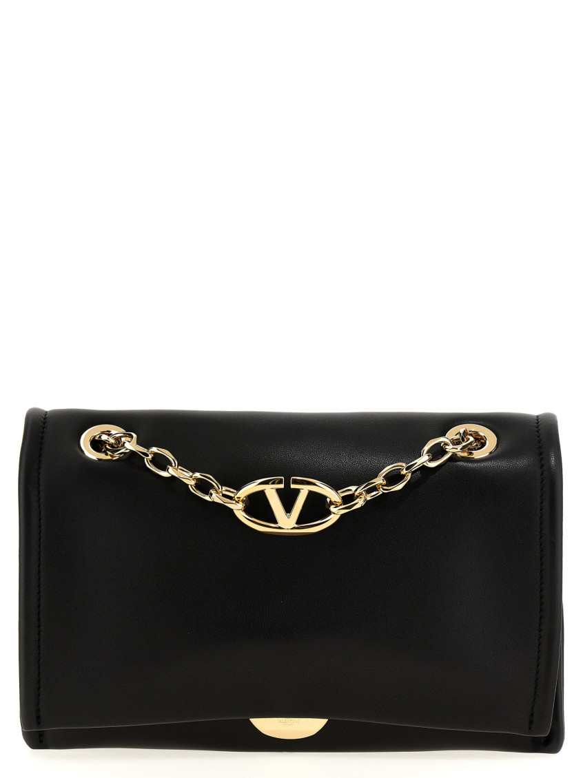Valentino Garavani Vlogo-signature Shoulder Bag In 0no Black