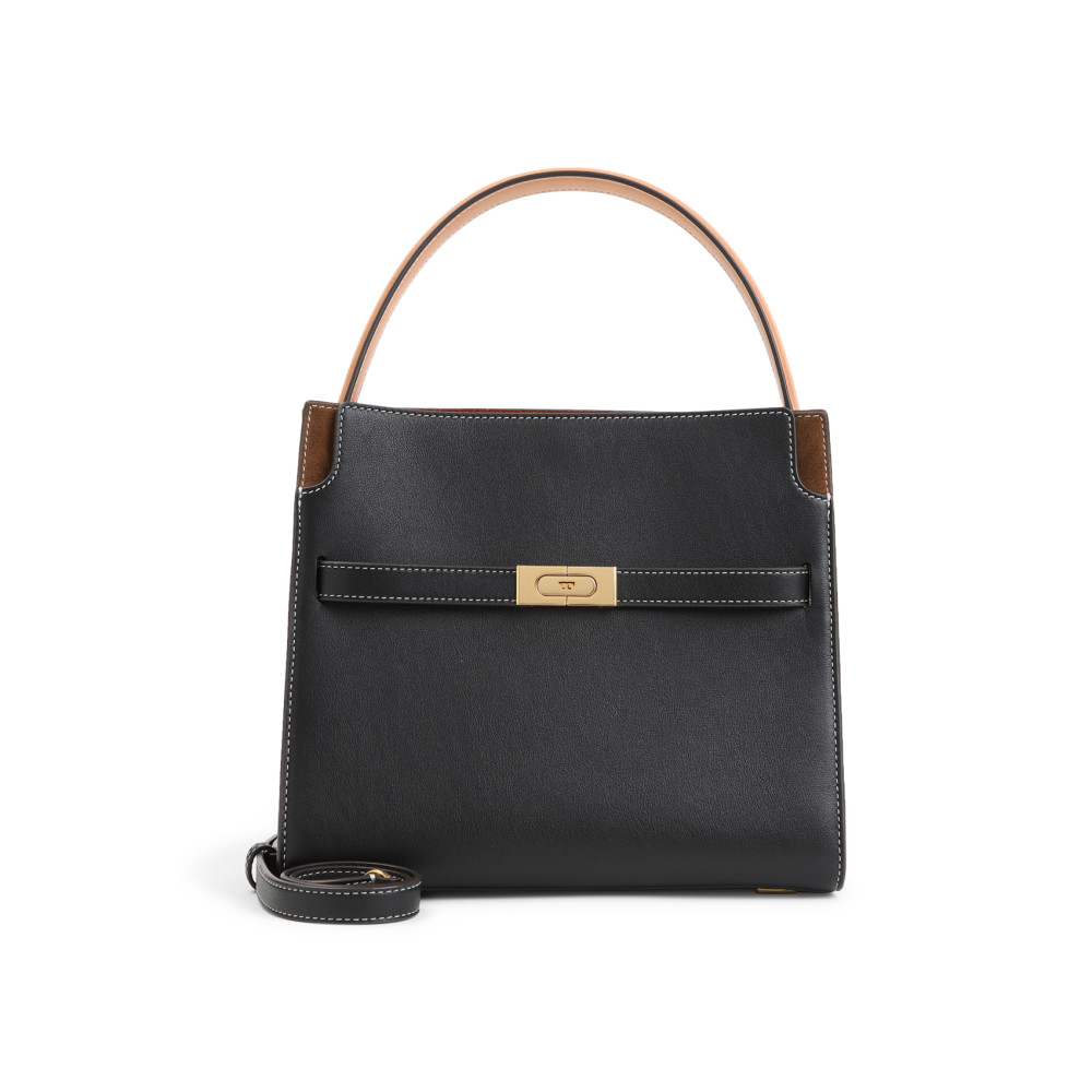 Tory Burch Black Lee Radziwilli Small Satchel In Black
