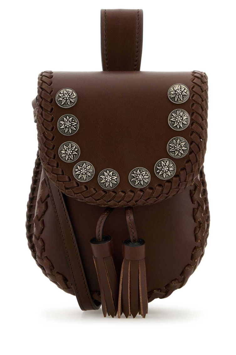 【関税&送料込】Prada Brown Leather Crossbody Bag Prada - Cognac Grained Leather Crossbody Bag | Mitchell Stores