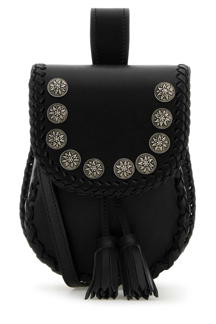 Prada Black Leather Crossbody Bag In Black