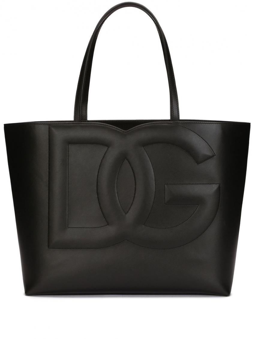 Dolce & Gabbana Women Dg Logo Medium Shopping Bag In Black