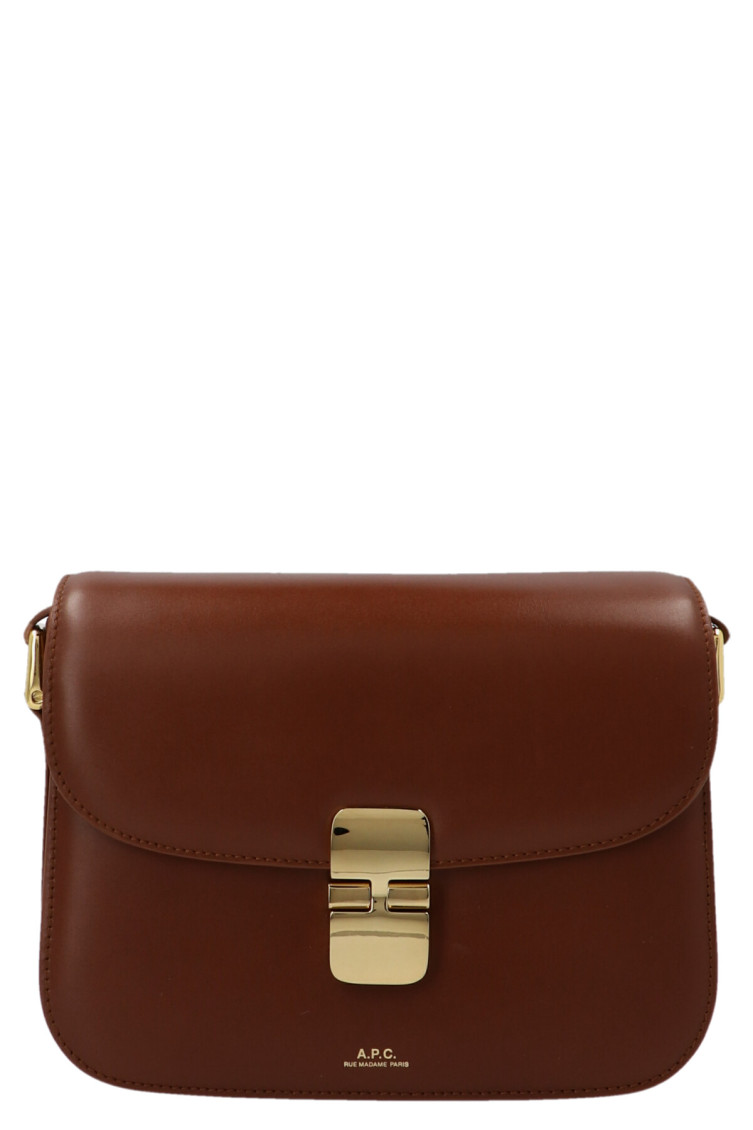 Apc A.p.c. Brown Leather Grace Mini Crossbody Bag In Brown