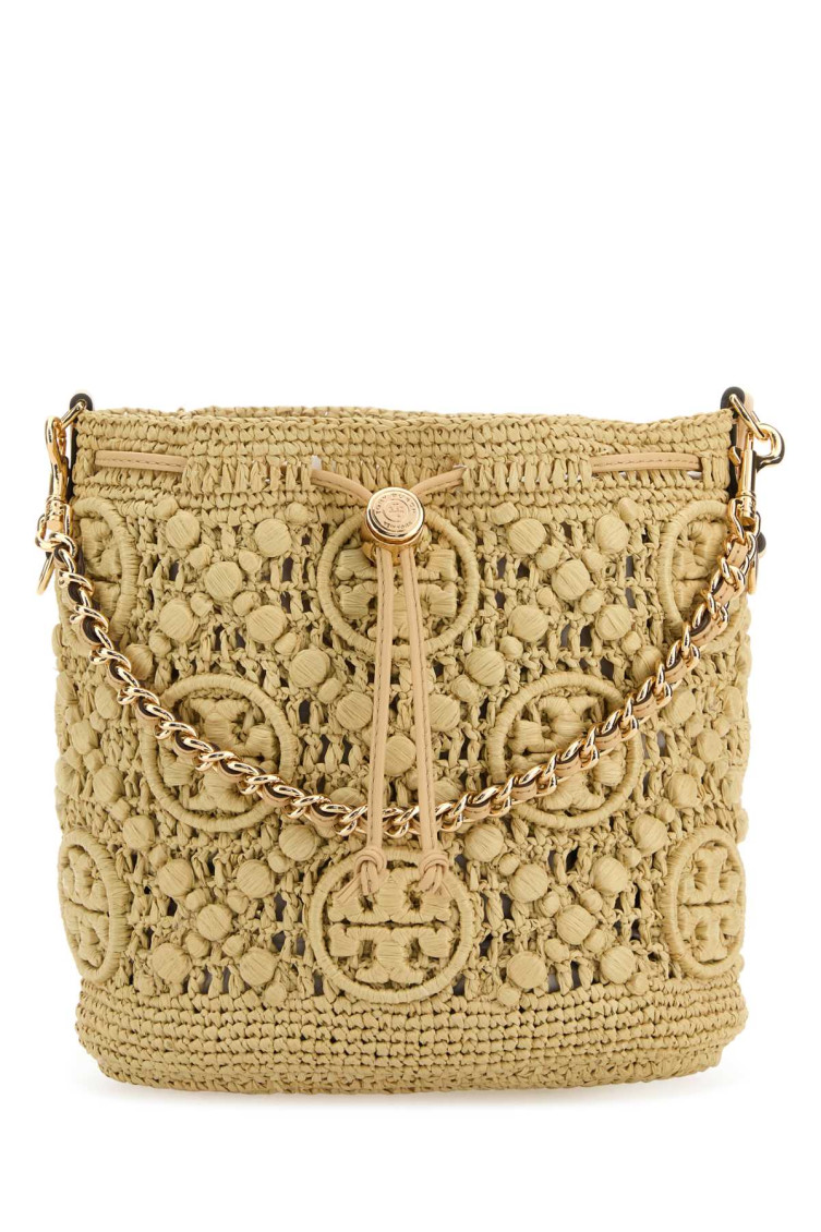 Tory Burch Natural T Monogram Bucket Bag