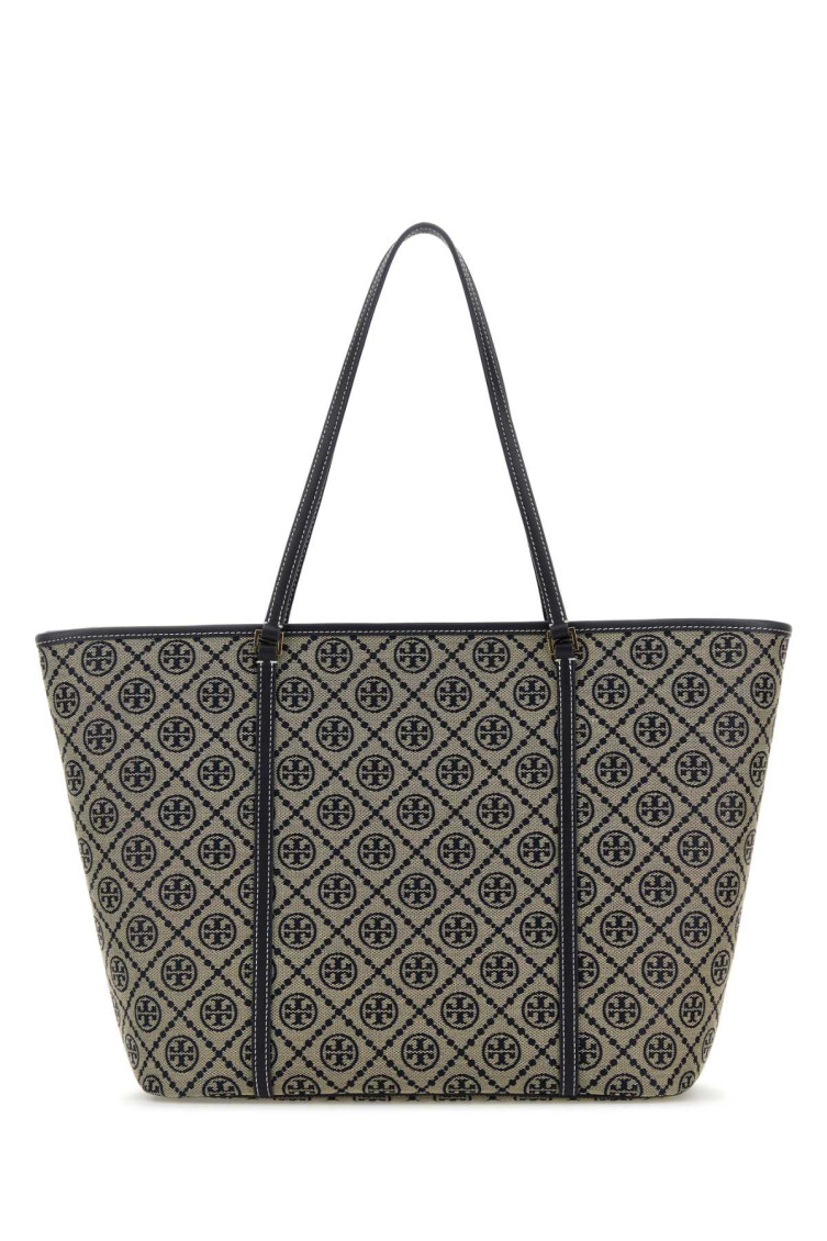 Tory Burch Navy Blue T Monogram Tote