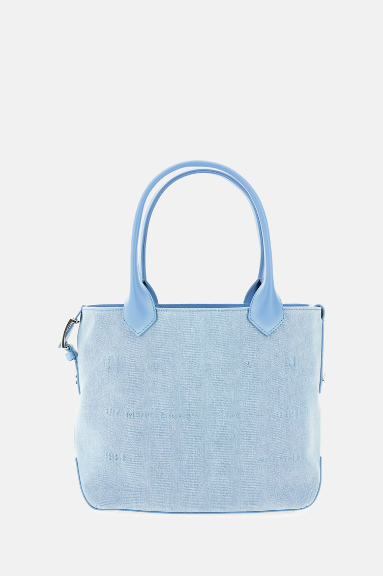 HOGAN BLUE SCRIPT MEDIUM TOTE