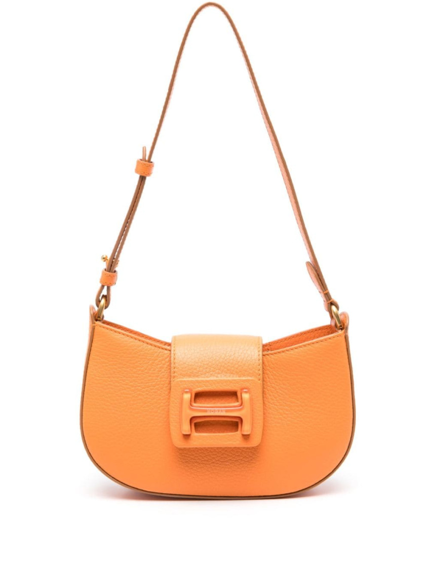 Hogan Leather Shoulder Bag With H Buckle Detail