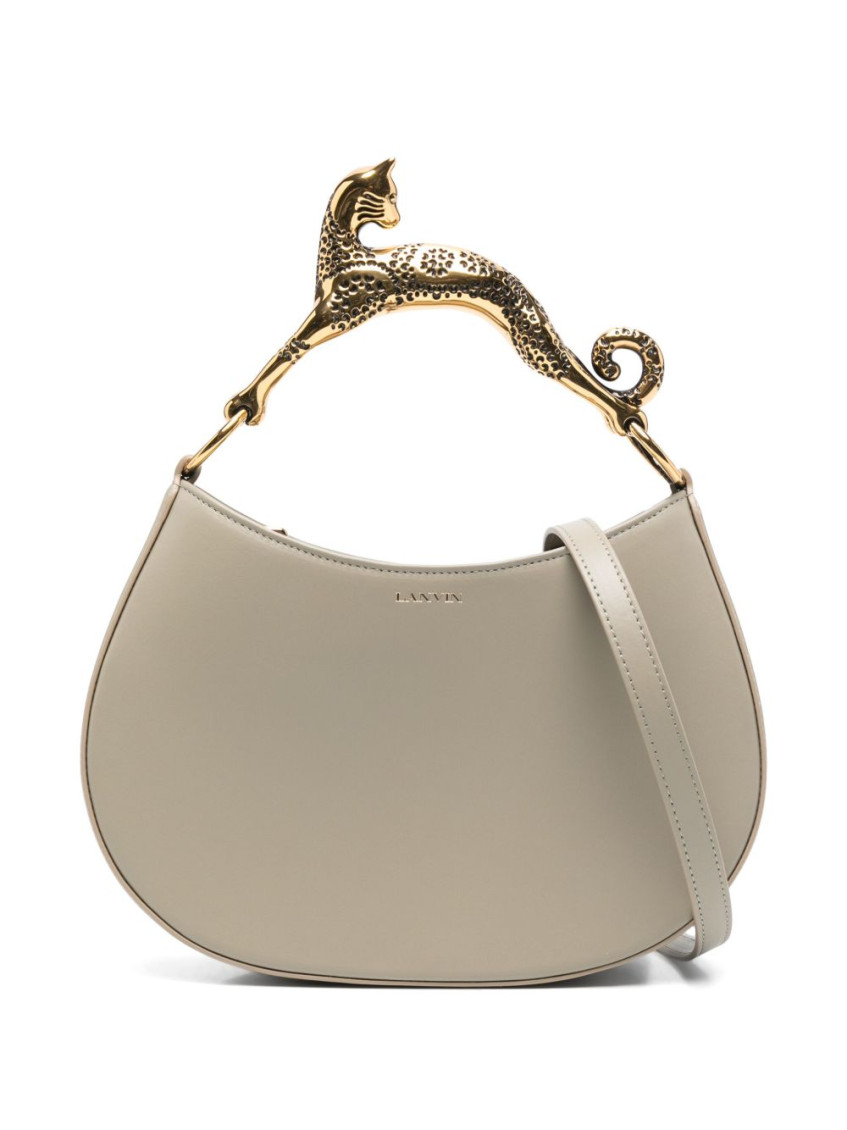 Shop Lanvin Beige Cat Leather Hobo