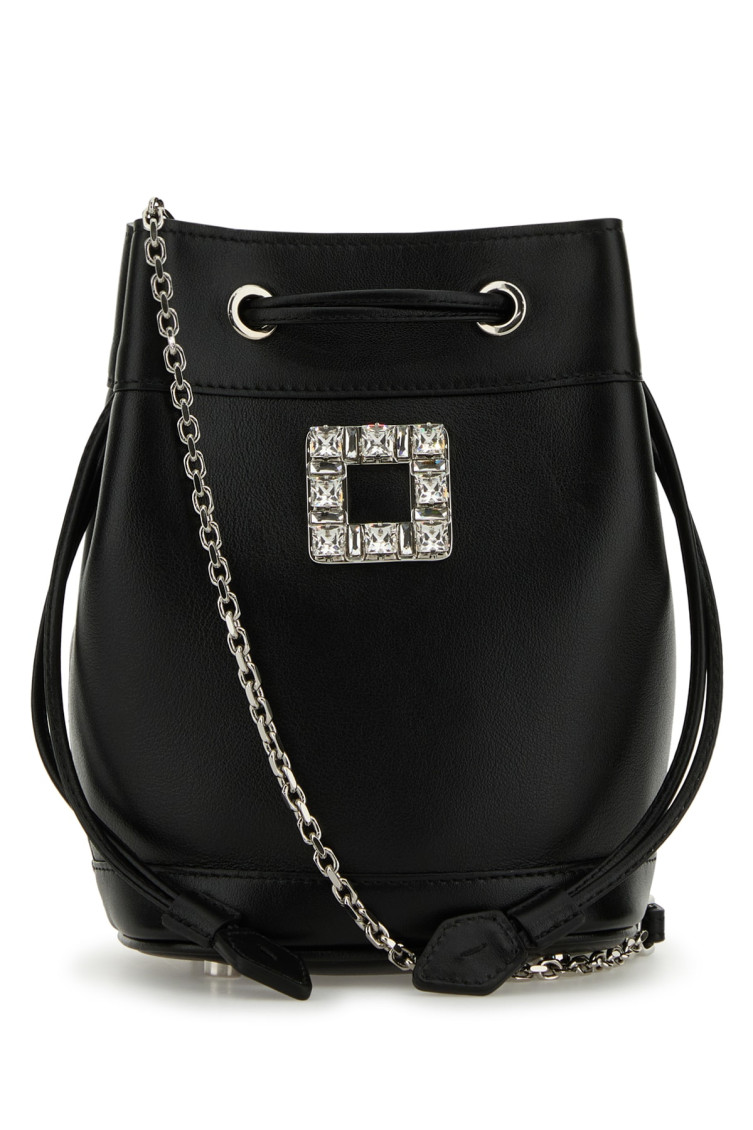 Roger Vivier Black Daisy Bucket Bag