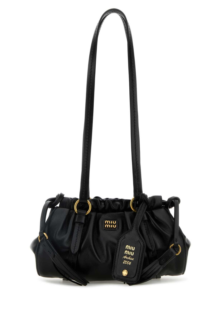 Miu Miu Black Nappa Leather Mini Joie Shoulder Bag