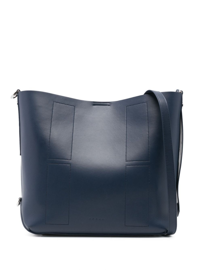 Hogan Blue Calf Leather Shoulder Bag