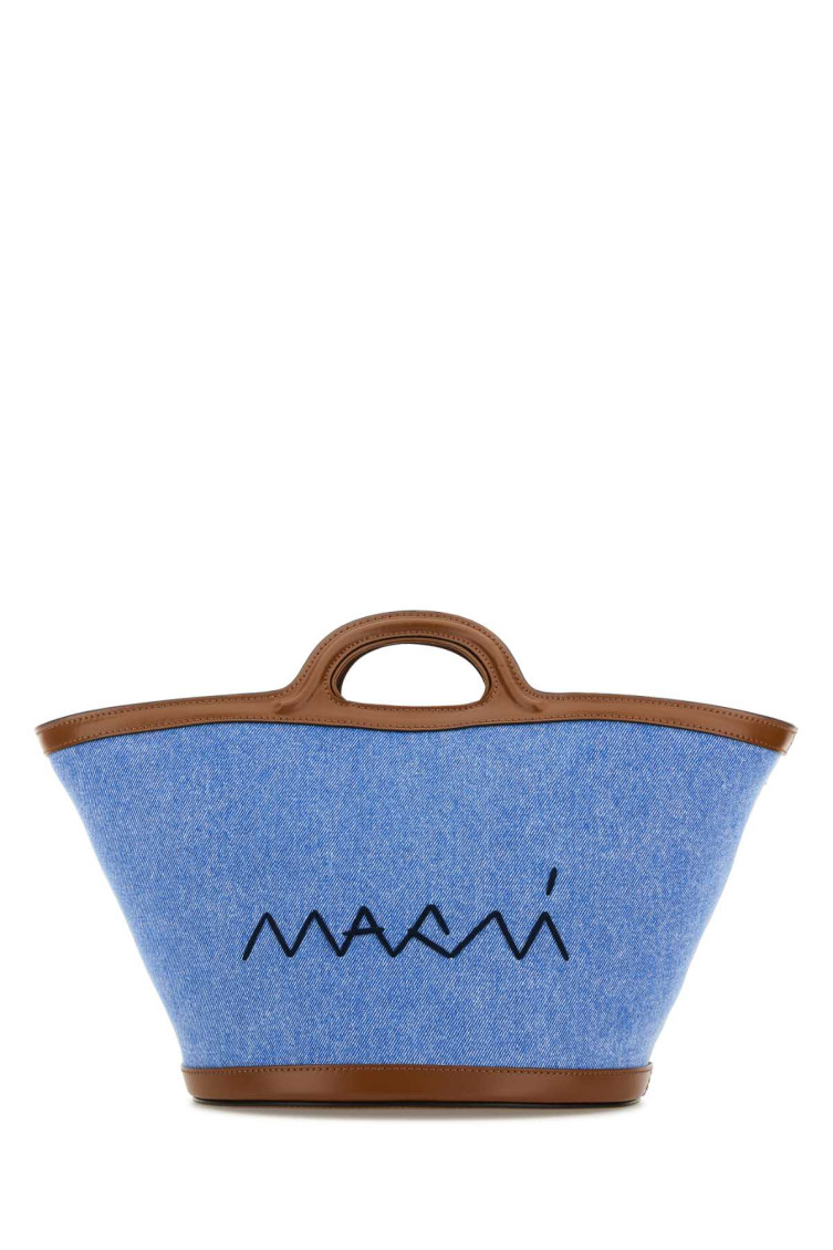 Marni Denim Bucket Bag In Blue