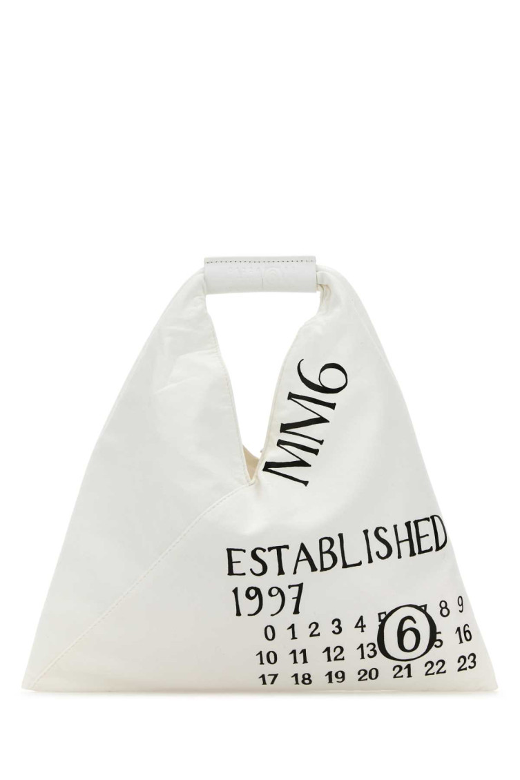 Mm6 Maison Margiela White Numbers-motif Tote Bag