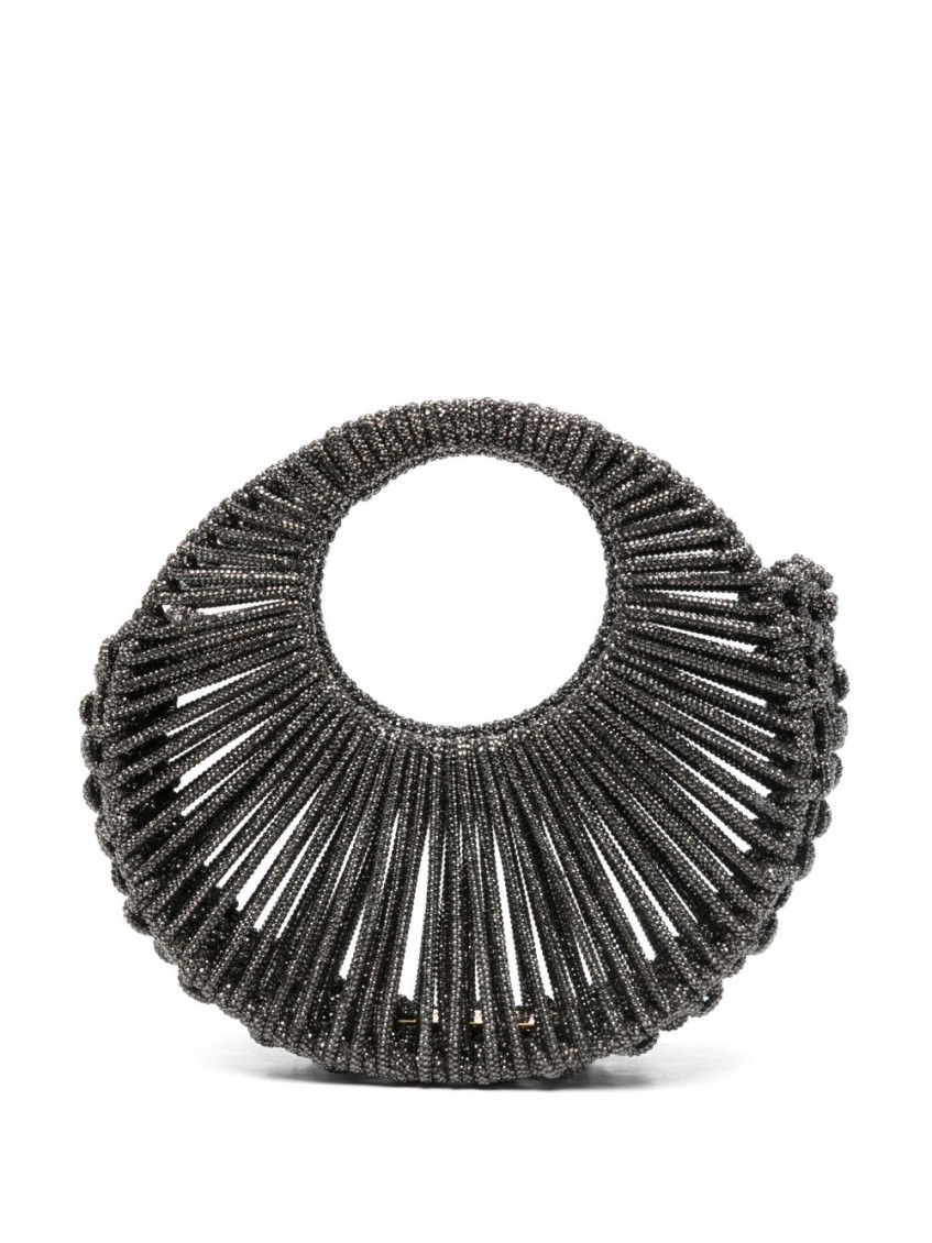 Shop Hibourama Dark Grey Jaya Crystal Clutch
