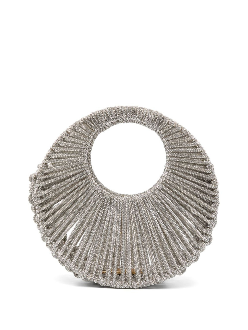 Hibourama Jaya Silver Jewelry Bag With Crystals