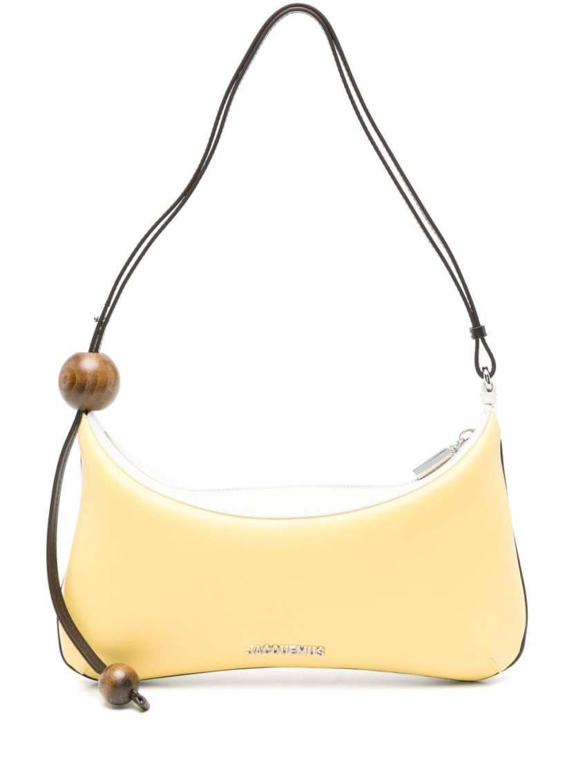 Jacquemus 'le Grand Bisou Perle' Yellow Shoulder Bag With Adjustable Shoulder Strap And Front Logo