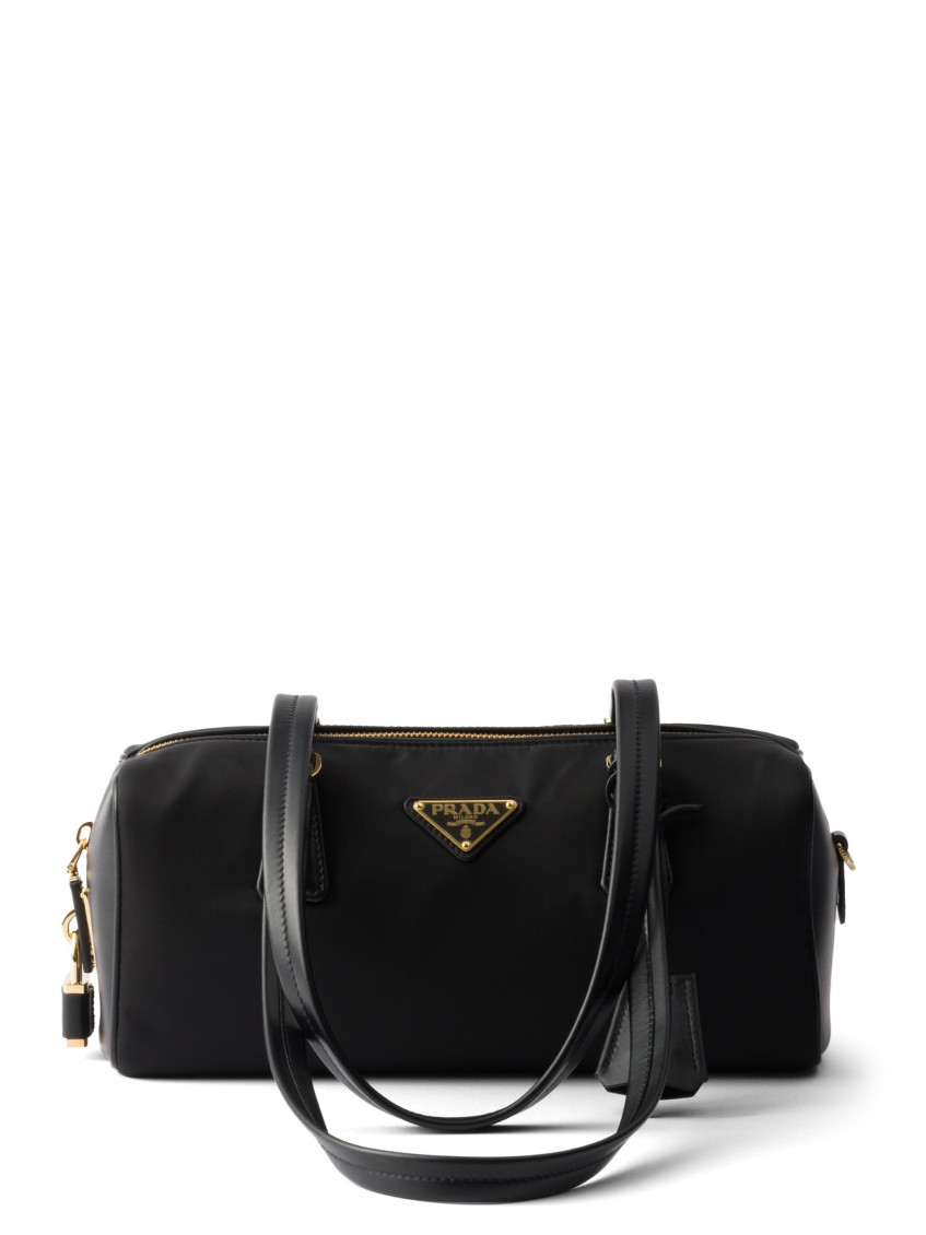 Prada Women Re-nylon And Leather Medium Top-handle Bag With Padlock