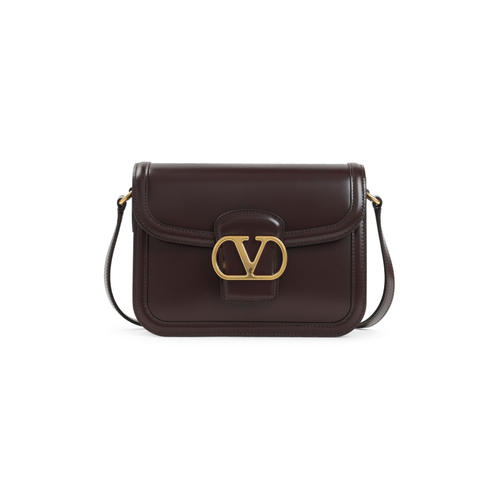 Valentino 9 To 5 Flap Leather Saddle Shoulder Bag In Brown